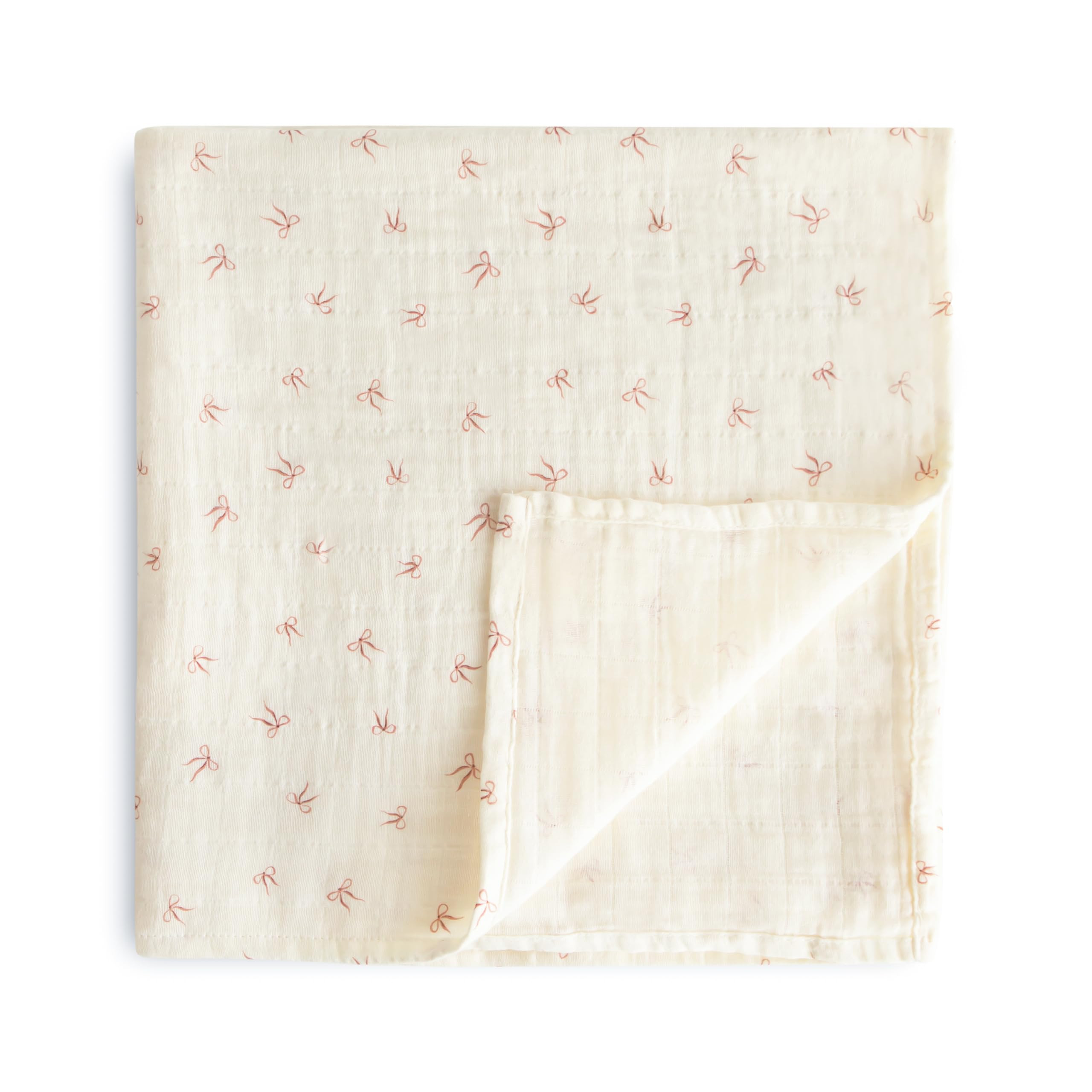 mushie Muslin Baby Swaddle Blanket | 100% Organic Cotton (Bows) | Amazon (US)