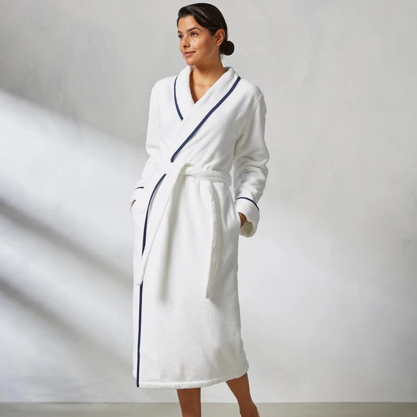 Turkish Cotton Piped Robe | Kassatex
