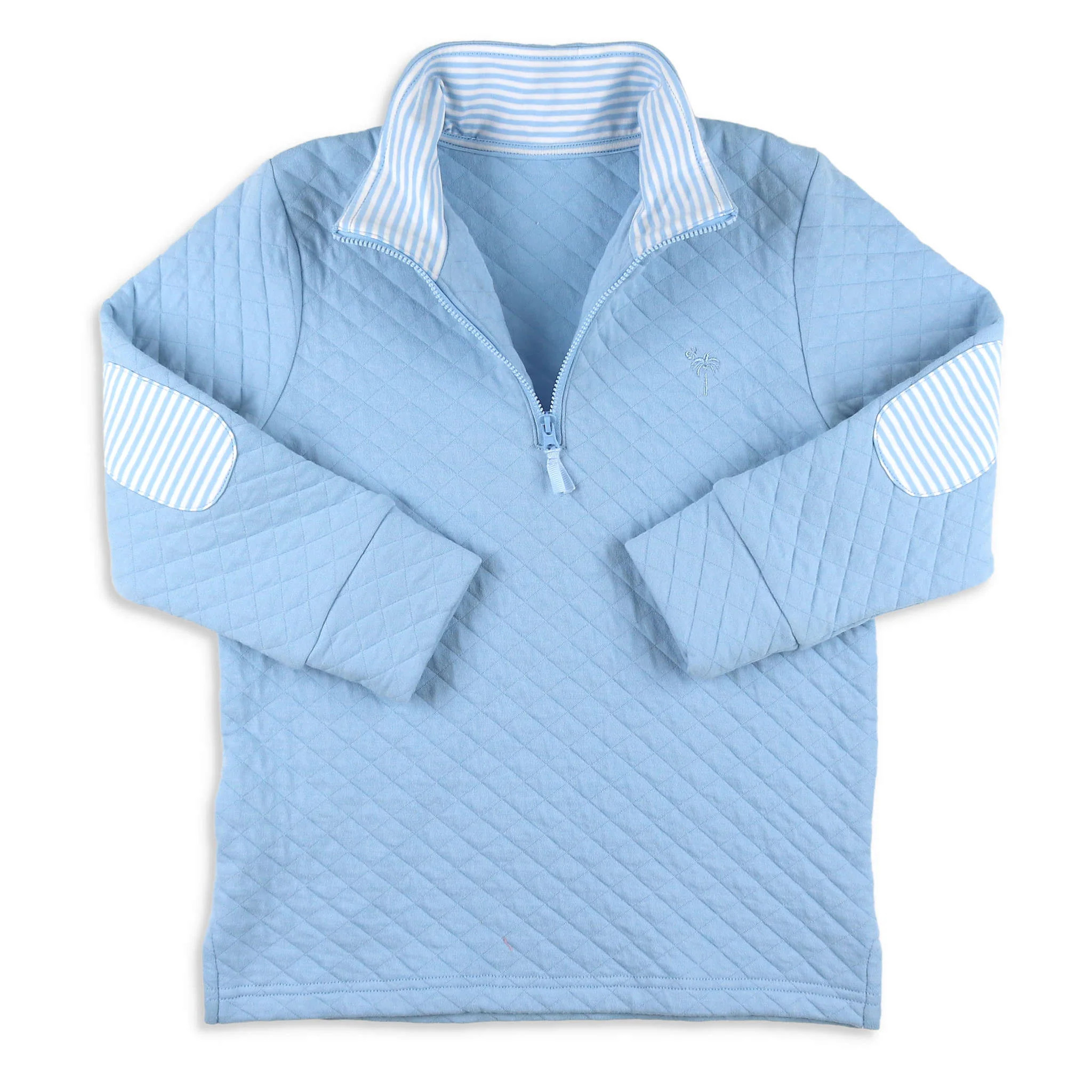 Boys Quilted Quarter Zip - Blue Lagoon - Shrimp and Grits Kids | Shrimp and Grits Kids