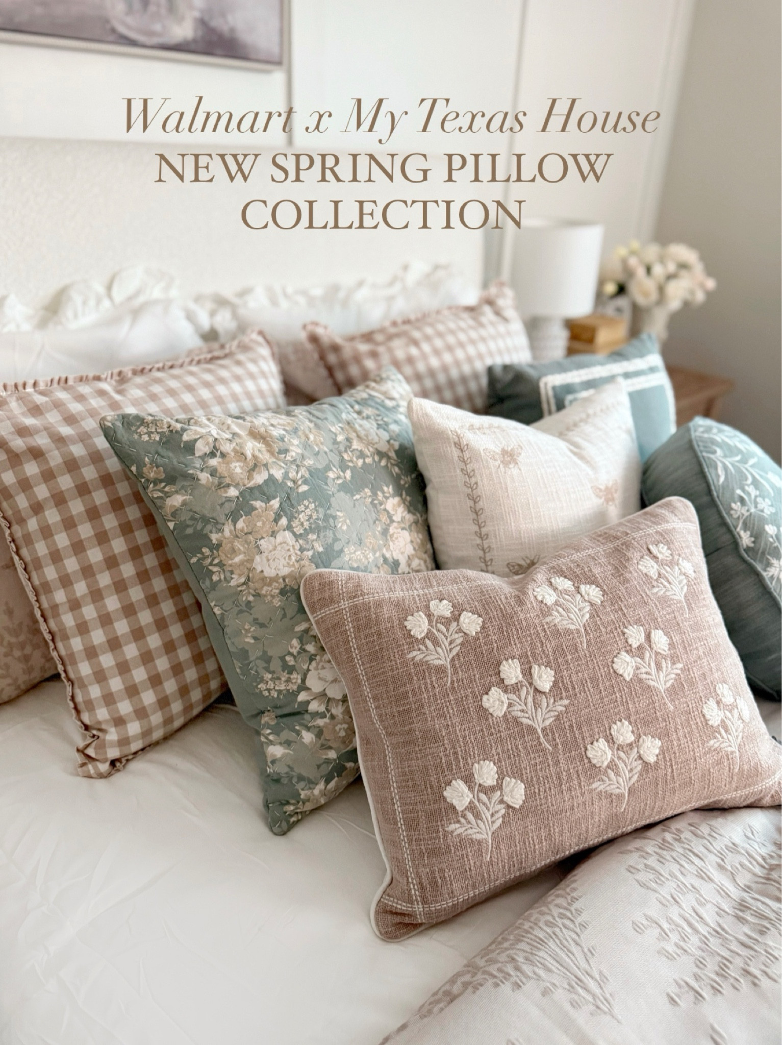 Our gingham ruffle pillows will be available online in beige, dusty green, and dusty mauve starting January 5! 