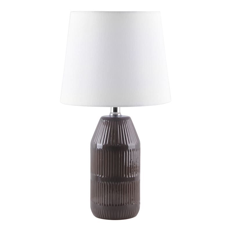 Dark Grey Accent Lamp with Shade, 18" | At Home