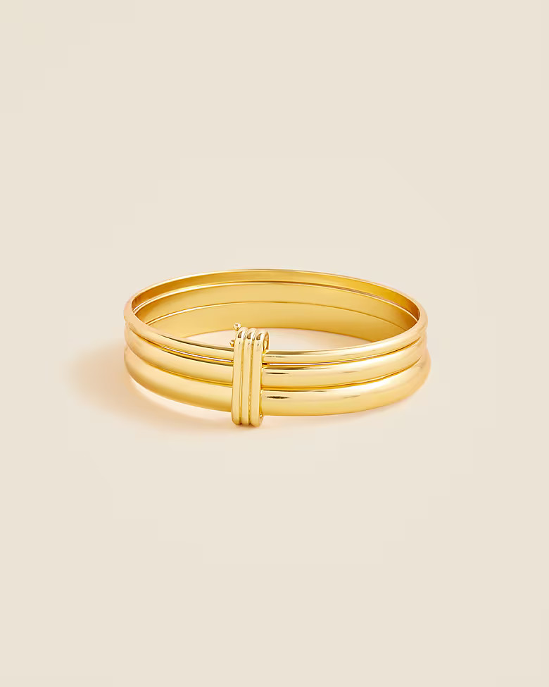 Layered metallic cuff bracelets set-of-three | J. Crew US