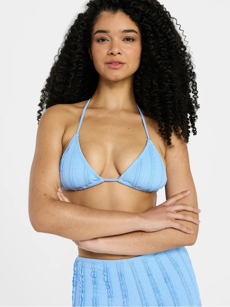 No Boundaries Femme Lace Triangle Bikini Top, Women’s XXS-XXL | Walmart (US)
