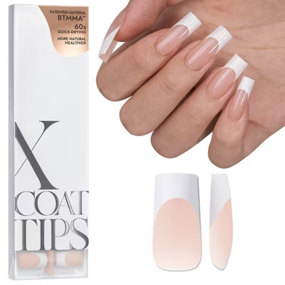 BTArtboxnails XCOATTIPS® French White- Long Square Nude Base Tips | Target