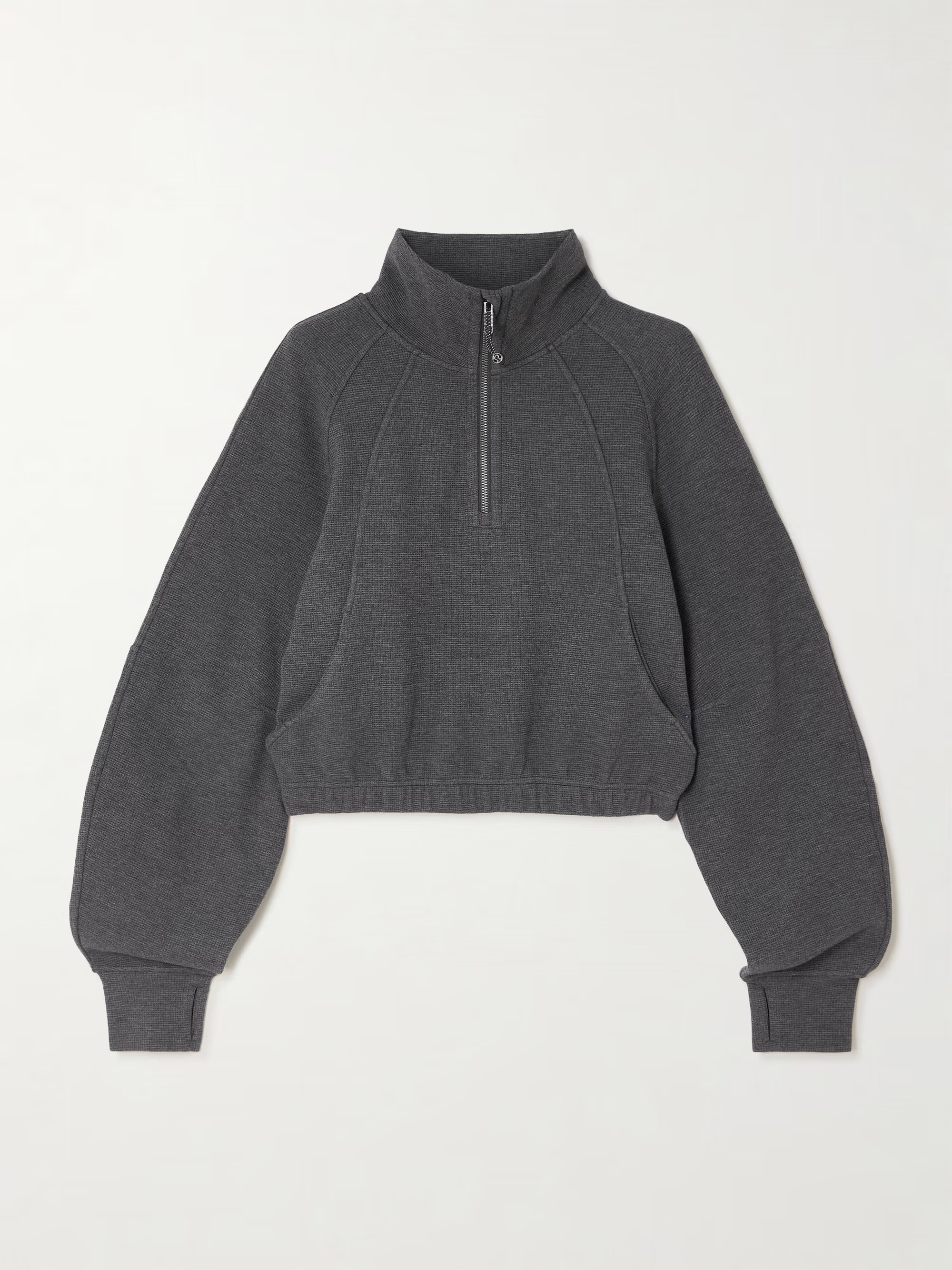 Cropped waffle-knit half-zip sweater | NET-A-PORTER (UK & EU)