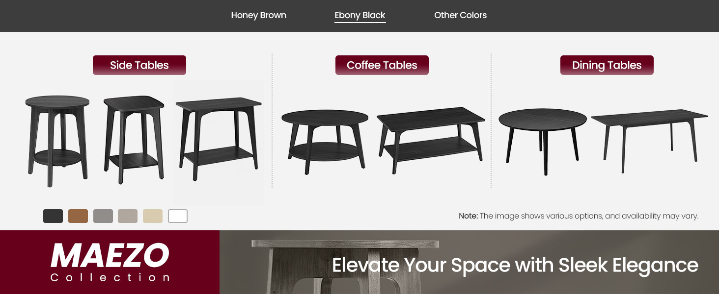 VASAGLE MAEZO Collection - Side Table, 2-Tier Small Round End Table, Nightstand with Tapered Legs... | Amazon (US)