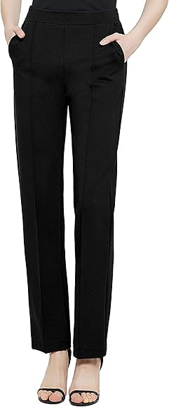 Urban CoCo Women's Yoga Dress Pants Stretchy Casual Slacks Straight Leg Work Pants with Pockets | Amazon (CA)