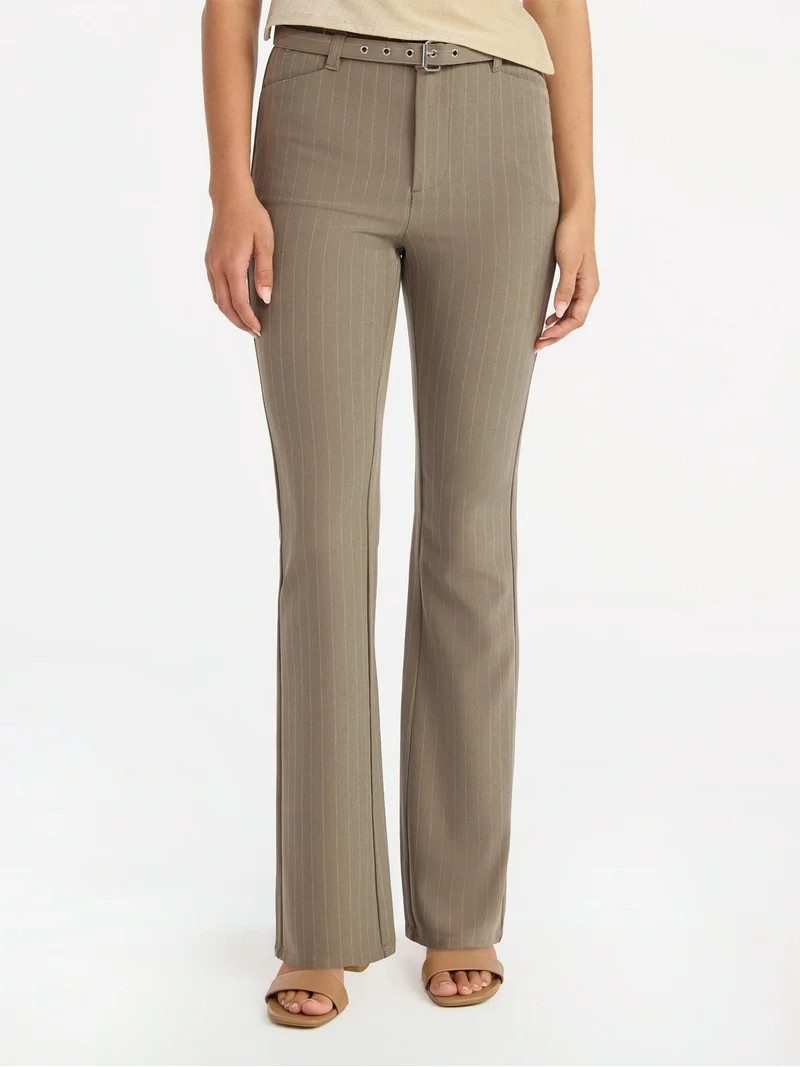 No Boundaries Bootcut Belted Trousers, 31" Inseam, Women's | Walmart (US)