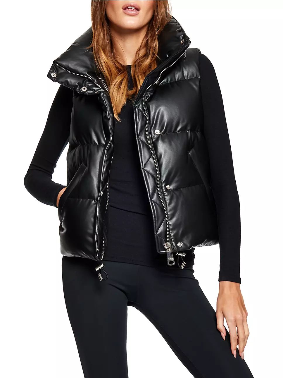 Arley Vegan Leather Down Puffer Vest | Saks Fifth Avenue