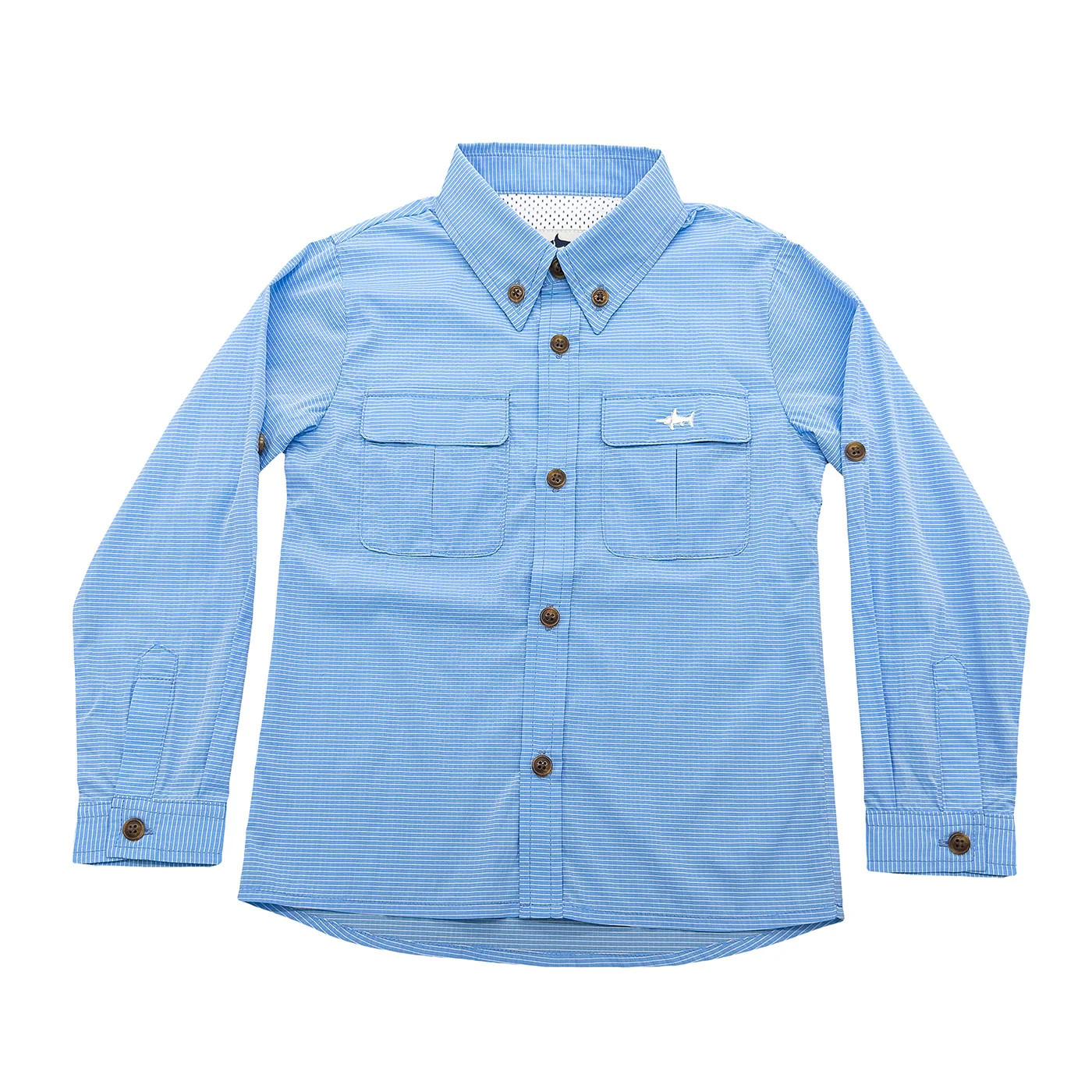 Flagler Performance Fishing Shirt Blue Stripe | Saltwater Boys Company