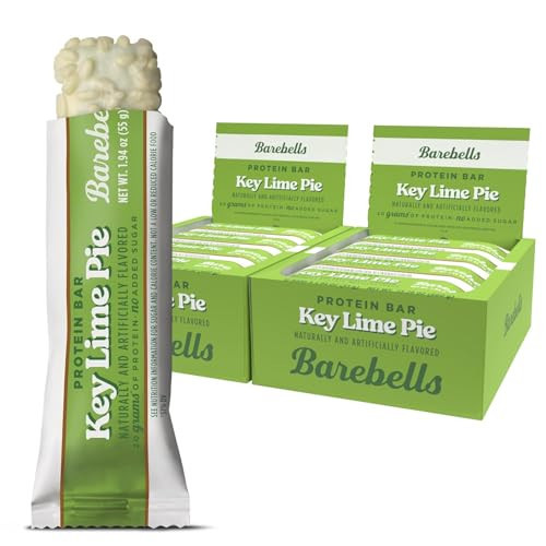 Barebells Protein Bars Key Lime – 12 Count (Pack of 2), 20g High Protein Treats – Key Lime Nutrition Bar with Low Sugar – On-The-Go Breakfast or Post-Workout Snack | Amazon (US)