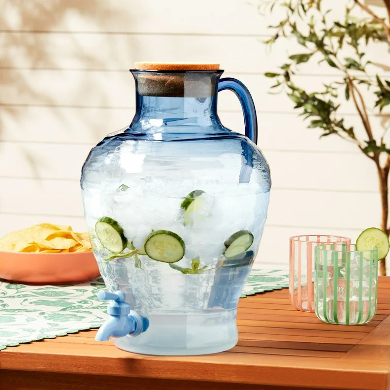 Mainstays by Becky G. & Alejandra 2-Gallon Acrylic Beverage Dispenser, Blue | Walmart (US)