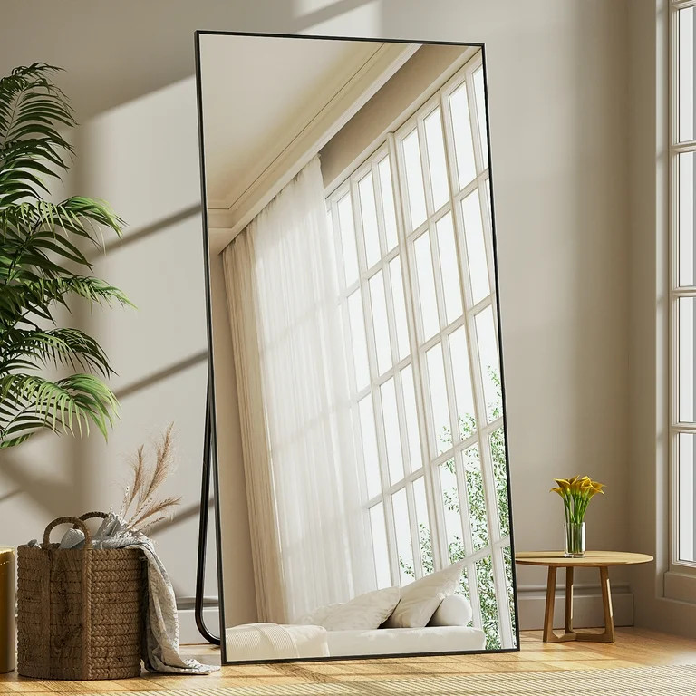 BEAUTYPEAK 71"x31" Full Length Mirror Rectangle Floor Mirrors for Standing Leaning or Hanging Bla... | Walmart (US)