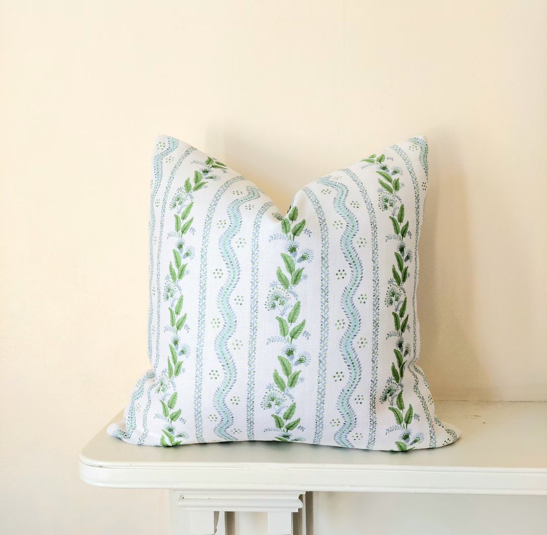 Emma Stripe Pillow Cover 100% Linen - Etsy | Etsy (US)