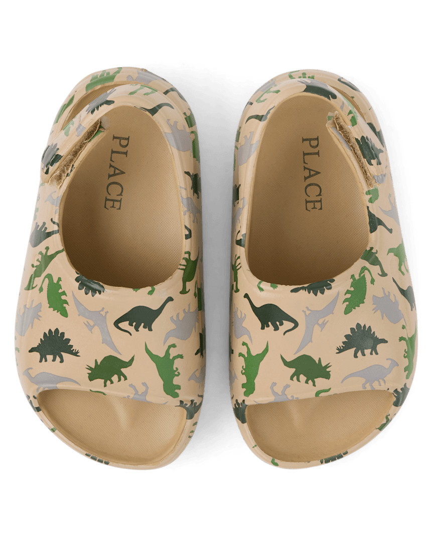 The Children's Place Toddler Boys Dino Slides | Size 11T | Tan | The Children's Place