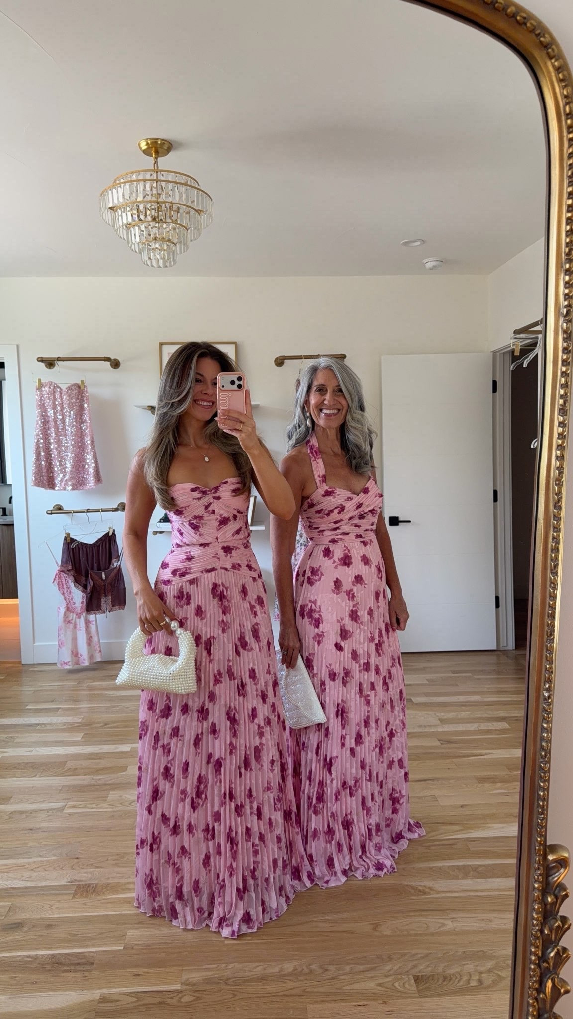 Mom and me strapless sweetheart-neckline pink floral maxi with a ruched bodice, halter-neckline pink floral maxi with a ruched bodice wedding guest and formal event dresses  💍🌸

Wearing my usual smalls/2 in most

Mom wears a medium/6

lulus: emerson20 (first purchase only)

Wedding guest, mom & me outfits, mom & me dresses, matching outfits, mother daughter outfits, family photo outfits, wedding guest dresses, mother of the bride, mother of the groom, wedding guest outfit ideas

#LTKSeasonal #LTKootd #LTKWedding