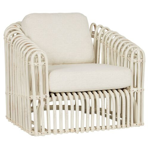 Dana Rattan Crypton Chair, White/Snow | One Kings Lane