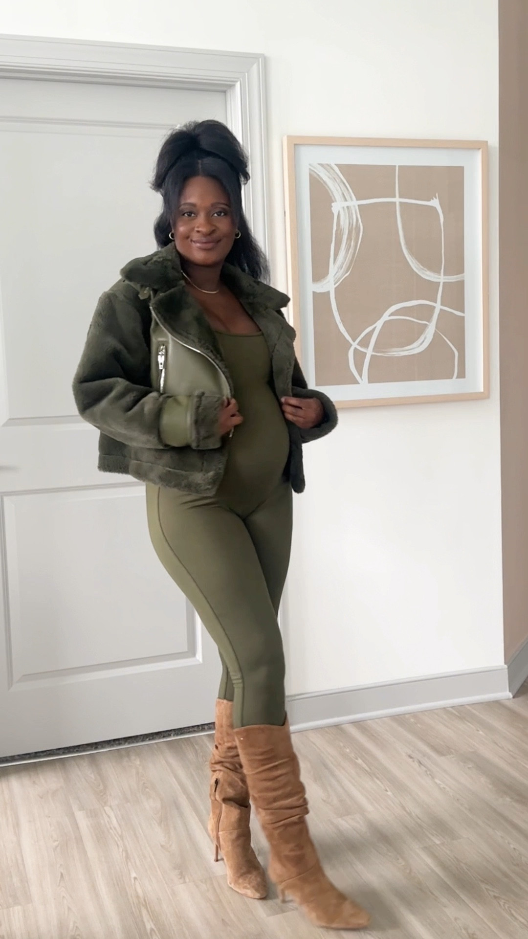 Fall outfit inspo, Bumpsuit jumpsuit, pregnant fashion 

#LTKBump #LTKShoeCrush #LTKVideo
