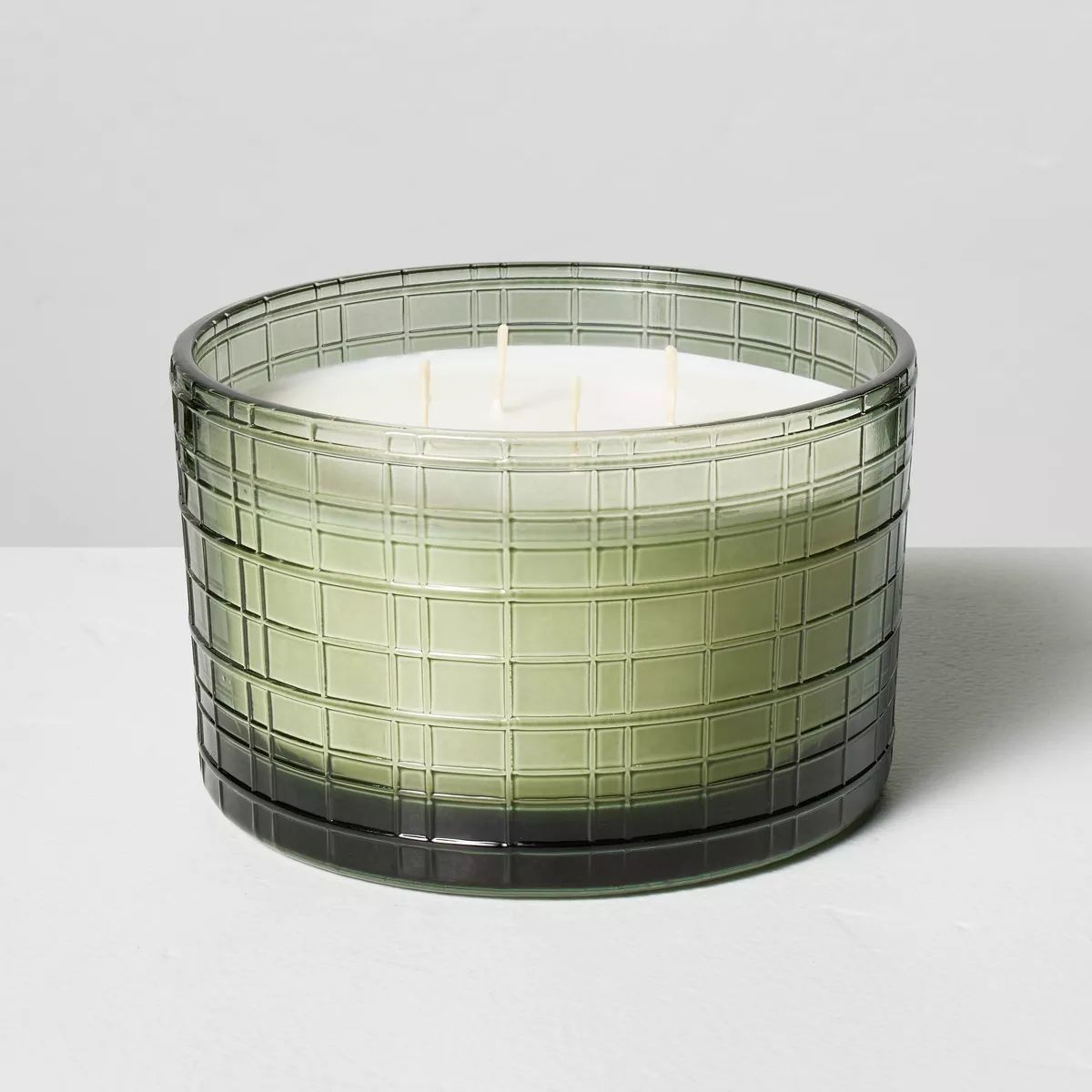 Textured Glass Cypress & Pine 4-Wick Jar Christmas Candle Green 24oz - Hearth & Hand™ with Magn... | Target