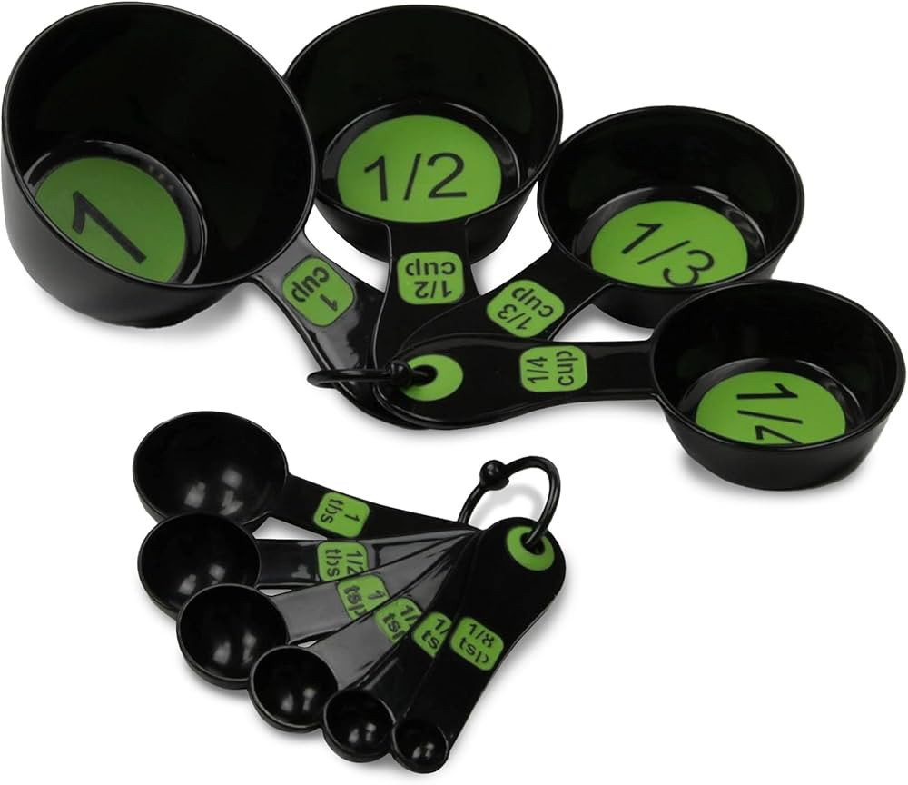Chef Craft Easy to Ready Plastic Measuring Cup Set, 10 piece set, Green | Amazon (US)
