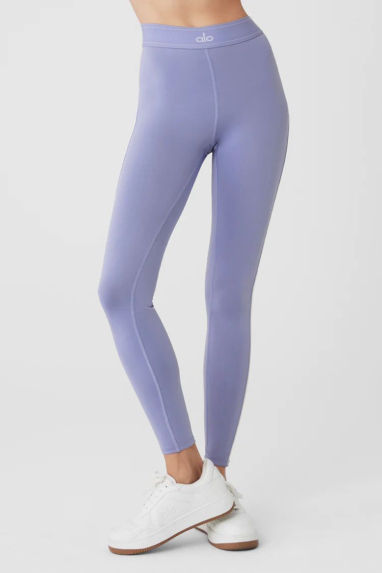 Airlift High-Waist Suit Up Legging - Lilac Blue/White | Alo Yoga