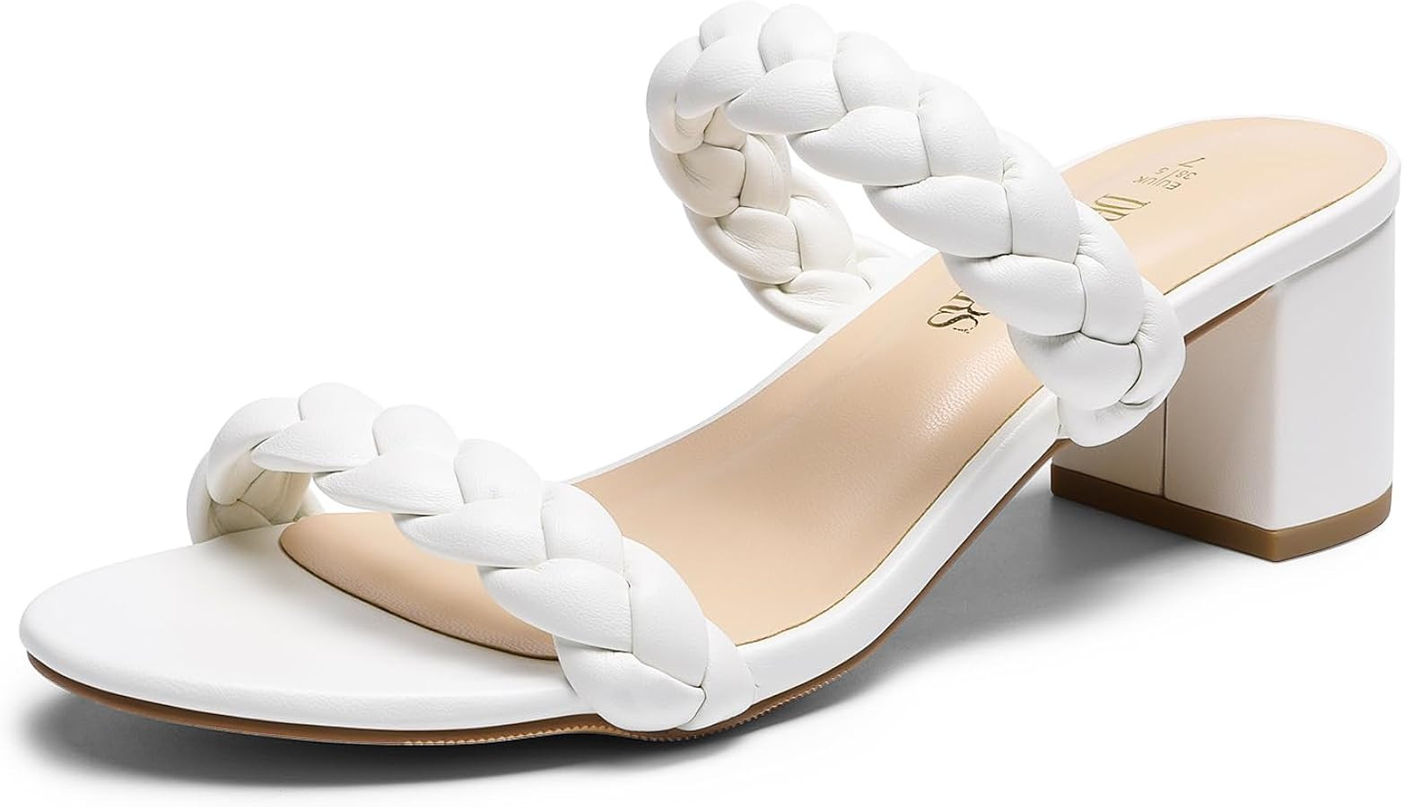 DREAM PAIRS Women's Two Braided Strap Low Heels for Women Open Toe Block Chunky Heels Sandals Hol... | Amazon (US)