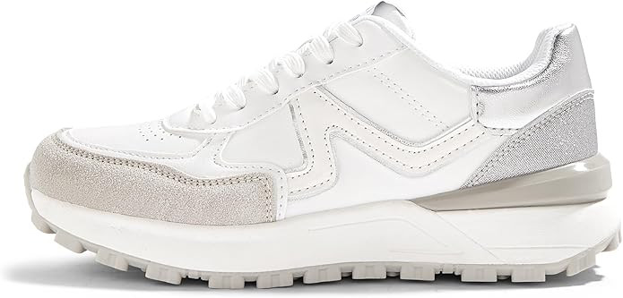 LUCKY STEP Women's Retro Fashion Casual Sneakers Colorblock Platform Classic Trendy Trainning Ant... | Amazon (US)