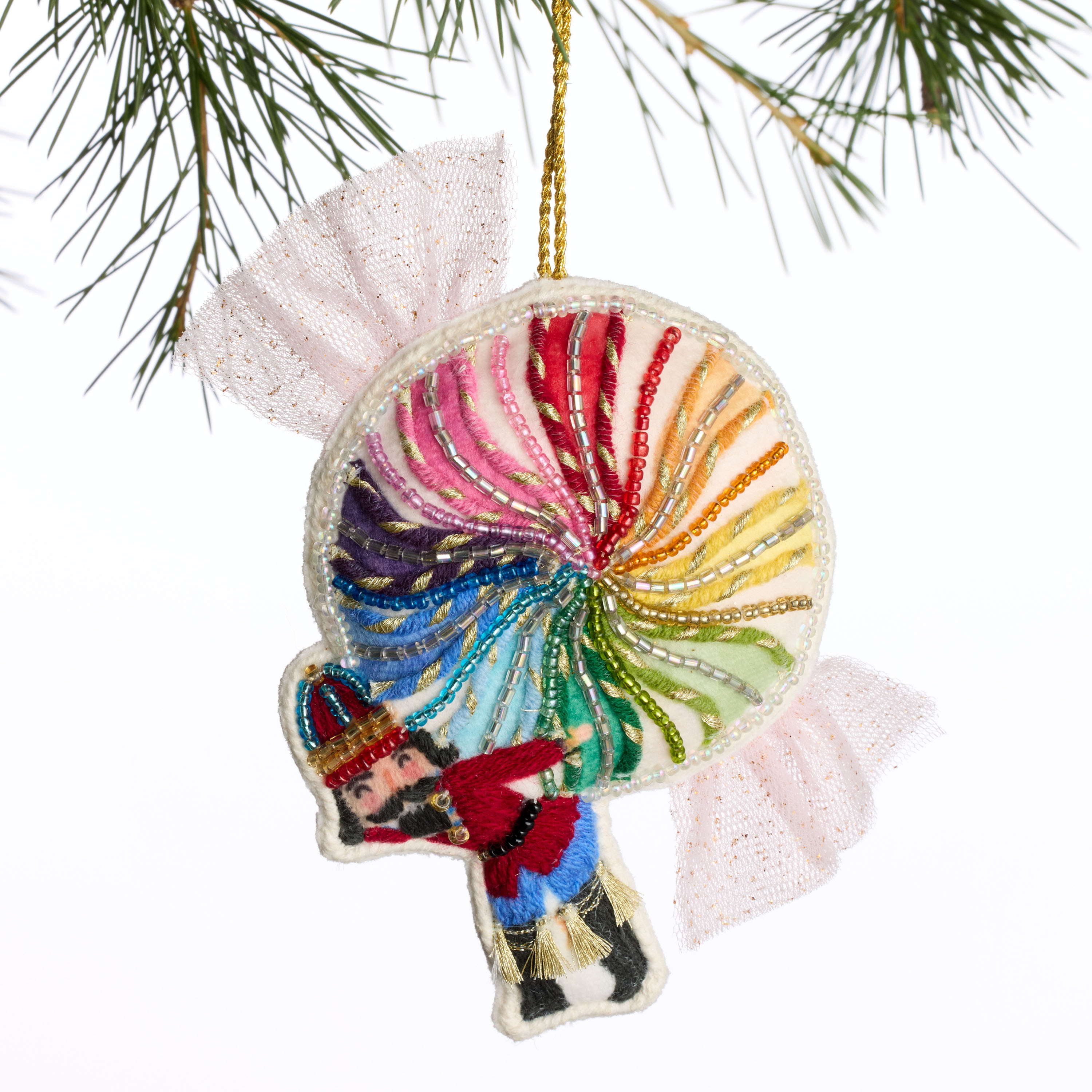 Fabric Nutcracker with Candy Ornament | World Market