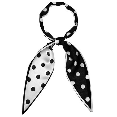 INSPIRE CHIC Women's Chic Polka Dot Skinny Bag Accessory Neckerchief Scarves Hair Band Ribbon Black Big Dot | Target