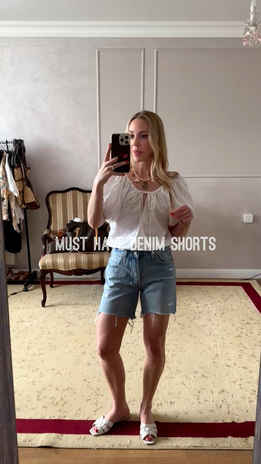 These denim shorts from @levi have been a favorite of mine for years - such a flattering fit and great mid thigh length

#LTKSaleAlert #LTKOver40 #LTKgrwm