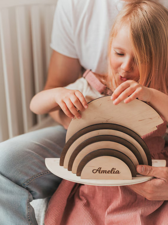 Wooden Rainbow  Natural Colors  Montessori Toys | Etsy | Etsy (CAD)