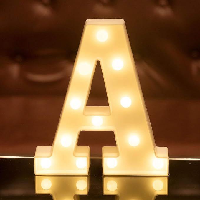 Focux LED Letter Lights Alphabet Light Up Sign for Night Light Home Party Birthday Wedding Bar De... | Amazon (US)