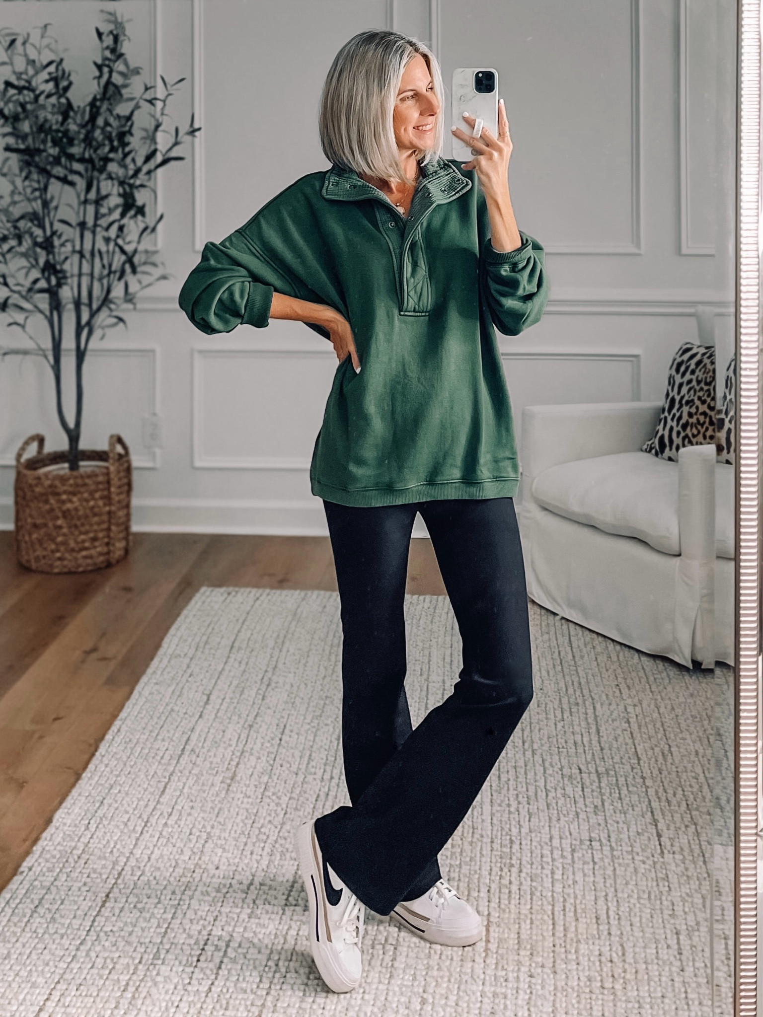 20% off during the LTK fall sale this weekend. This oversized sweatshirt is comfy and perfect with leggings. Comes in other colors. Wearing an XS. Flare leggings in a small. Nike court legacy lift sneakers fit true to size. 






Casual outfit 
Aerie outfit 
Flare leggings outfit 


#LTKSaleAlert #LTKFindsUnder50 #LTKFallSale