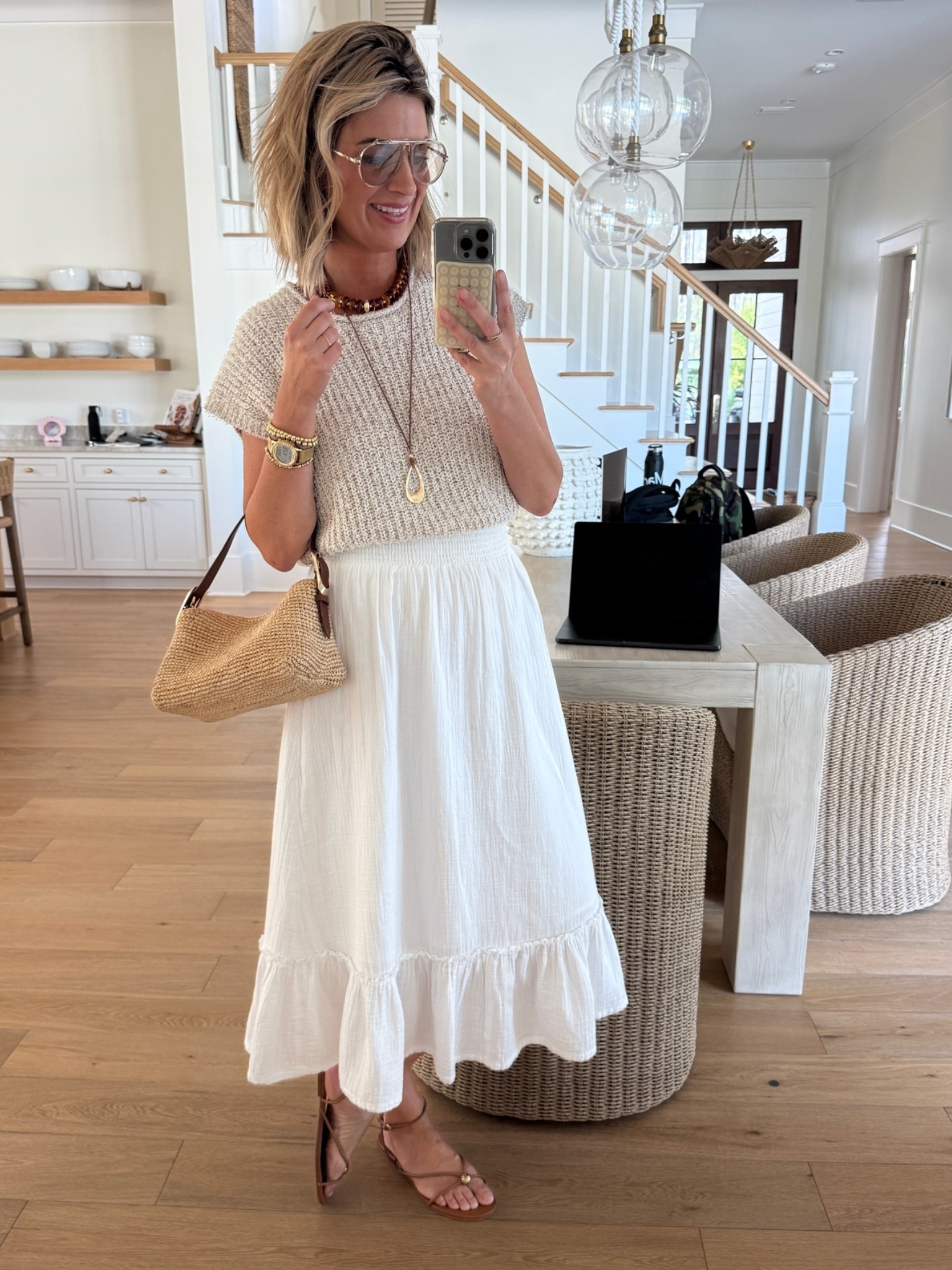 I am 5’11” wearing small in the skirt and top.

#LTKgrwm #LTKootd #LTKTall