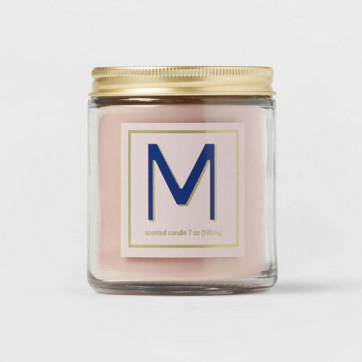 7oz Scented Monogram Letter Candle with Gold Matte Lid - Opalhouse™ | Target