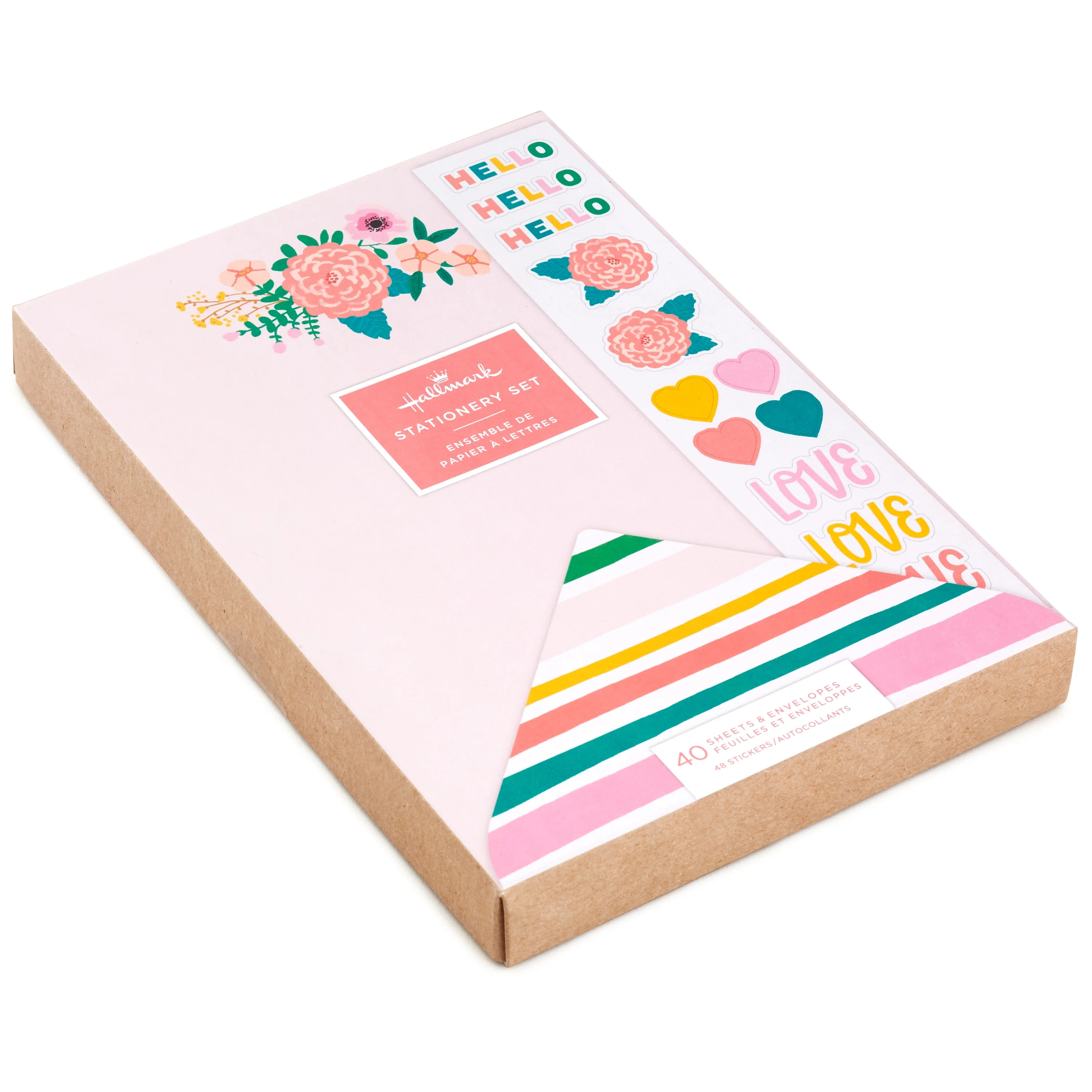 Hallmark Stationery Set With Stickers (Pink Floral), 40 ct. | Walmart (US)