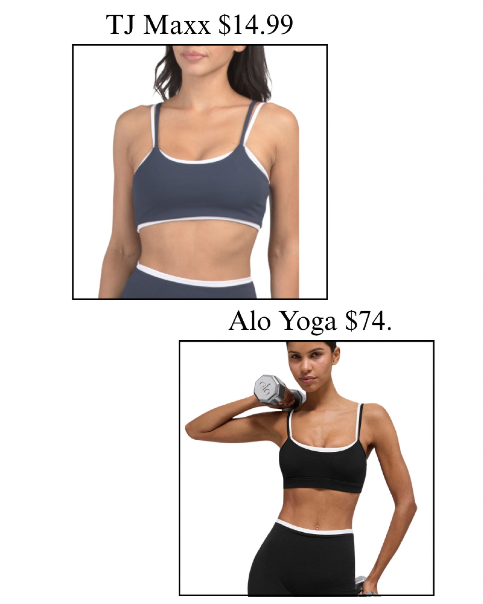 Alo yoga look for less at TJ Maxx! Double sports bra, shorts, gym, active, lounge, fitnesss, spring, summer.

#LTKselfcare #LTKActive #LTKSaleAlert