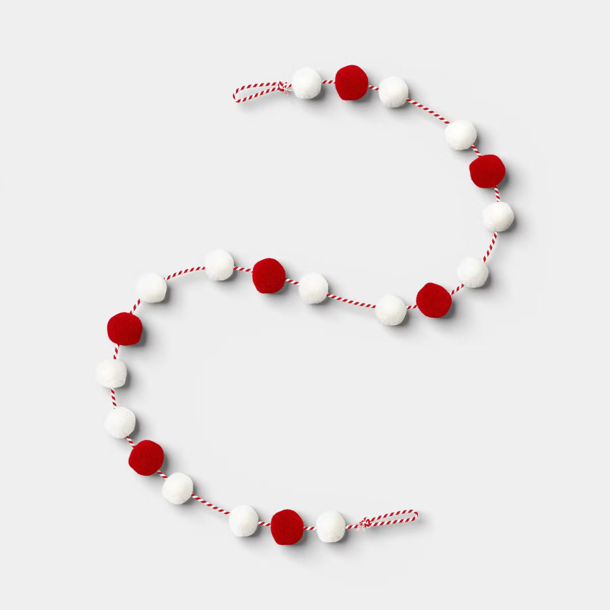 72" Christmas Pompons Garland Red/White - Wondershop™ | Target