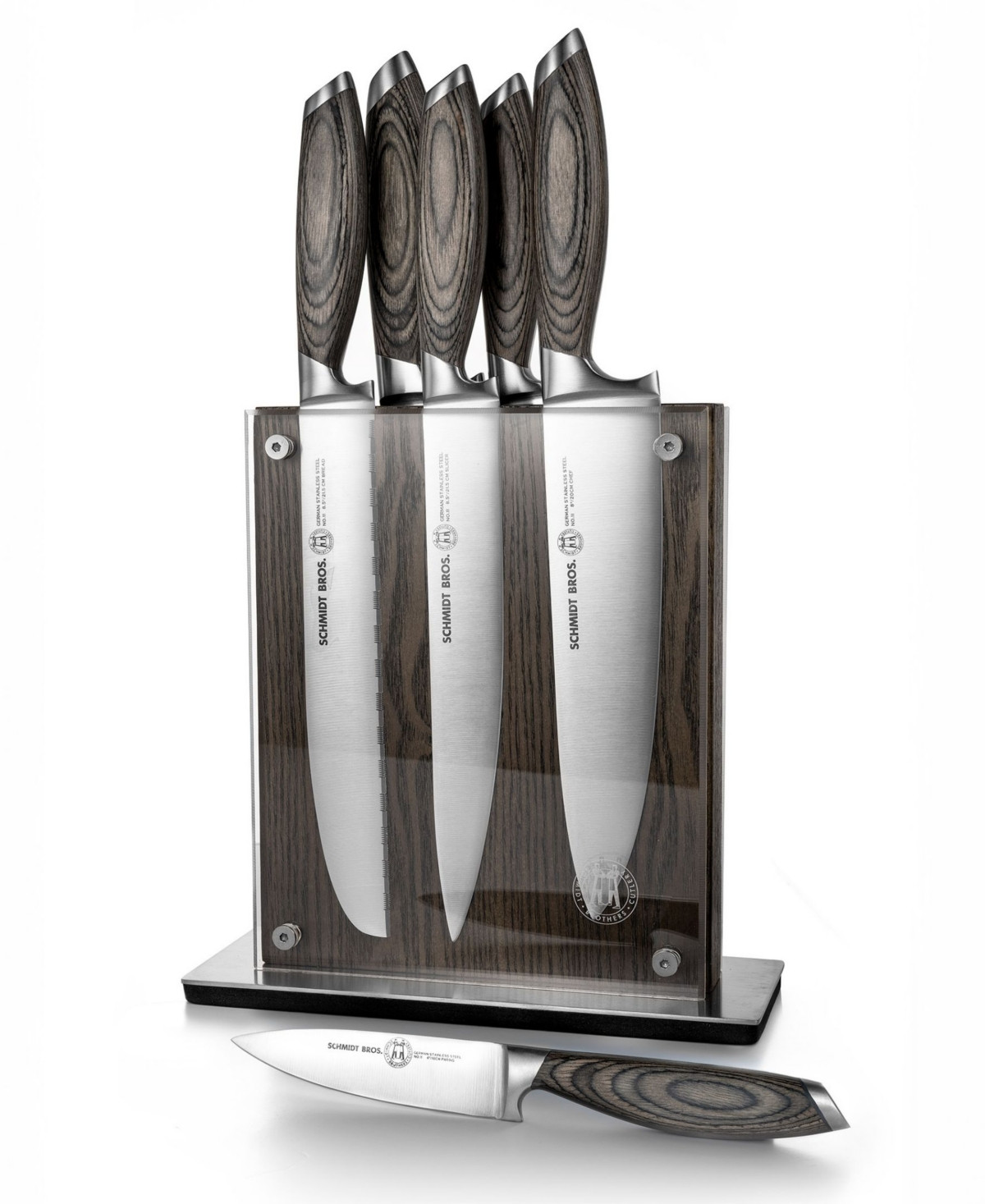 Schmidt Brothers Bonded Ash 7-Pc. Knife Block Set - Gray | Macy's