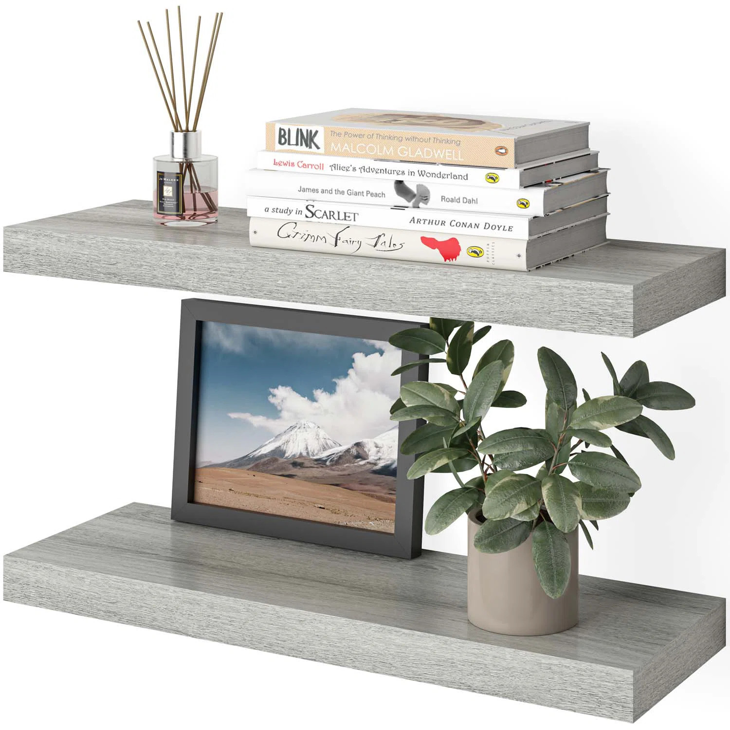 Miami Floating Shelves with Invisible Wall Mount Brackets (Set of 2) | Wayfair North America