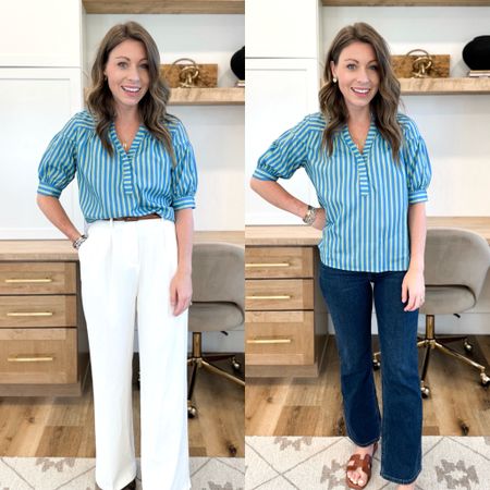 From workwear to casual wear, this top can be styled so many ways. I’m wearing a size small for reference. In the trouser pants I’m wearing an XS (regular length) 

#LTKWorkwear #LTKSaleAlert #LTKStyleTip
