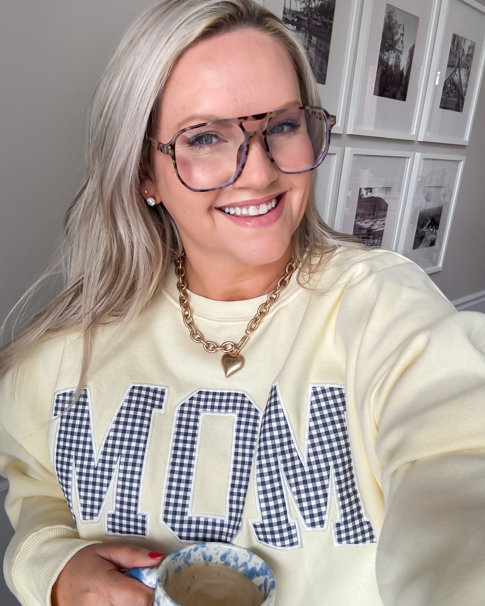 This sweatshirt is just too cute 💛 The gingham “MOM” detail makes it feel fun and a little elevated, and it’s so soft and cozy. Perfect for slow mornings, school drop offs, or lounging at home with your coffee.

mom sweatshirt graphic sweatshirt casual style cozy outfit everyday look comfy style mom life outfit lounge wear easy outfit cute casual lovelylifestyling 

#LTKmomlife #LTKMothersDay #LTKootd
