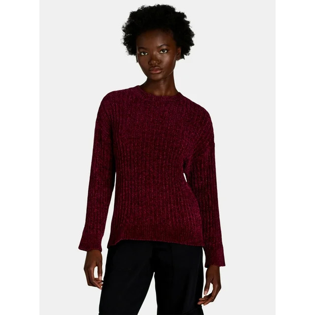 Time and Tru Women's and Women’s Plus Chenille Crewneck Sweater, Midweight, Sizes XS-4X | Walmart (US)