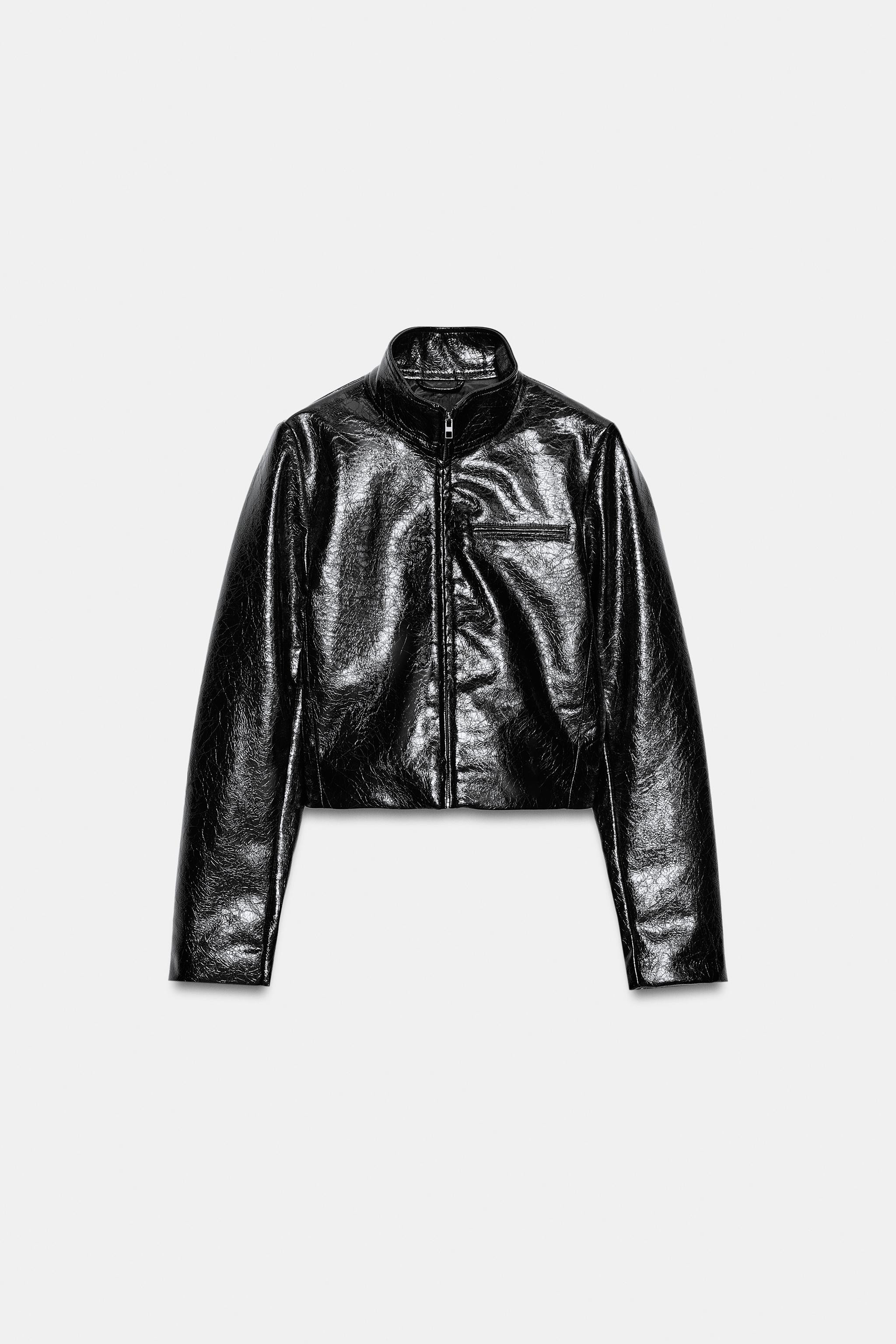 FAUX LEATHER CROPPED JACKET | Zara US