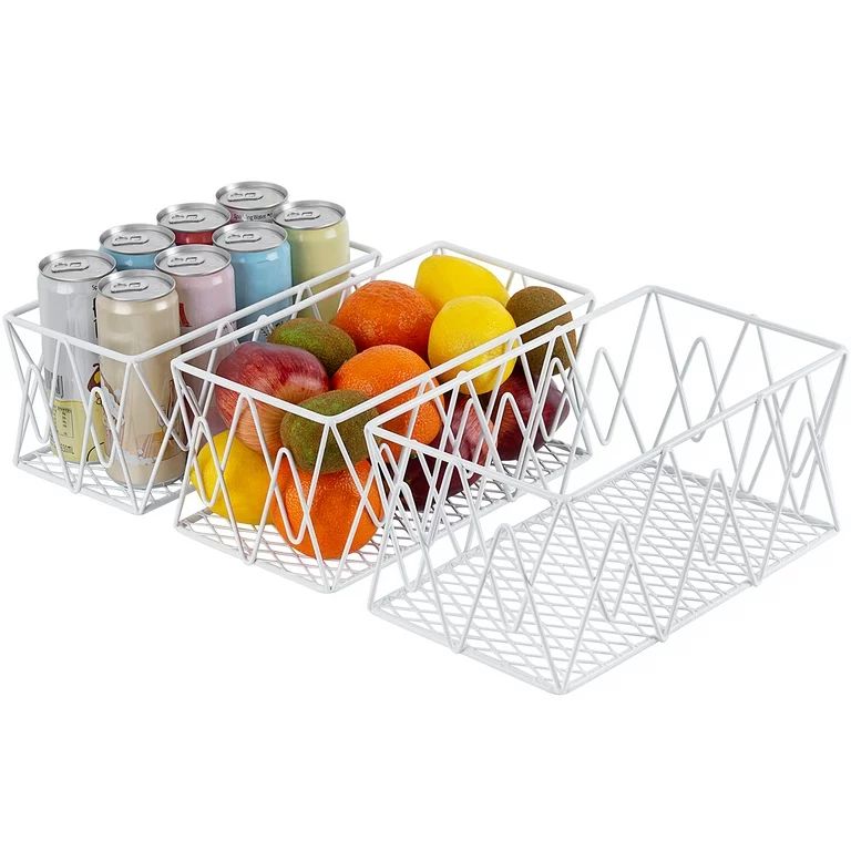 3 Pack Wire Storage Baskets Organizing Bins, Decorative Shelf Basket Organizer for Pantry, Bathro... | Walmart (US)