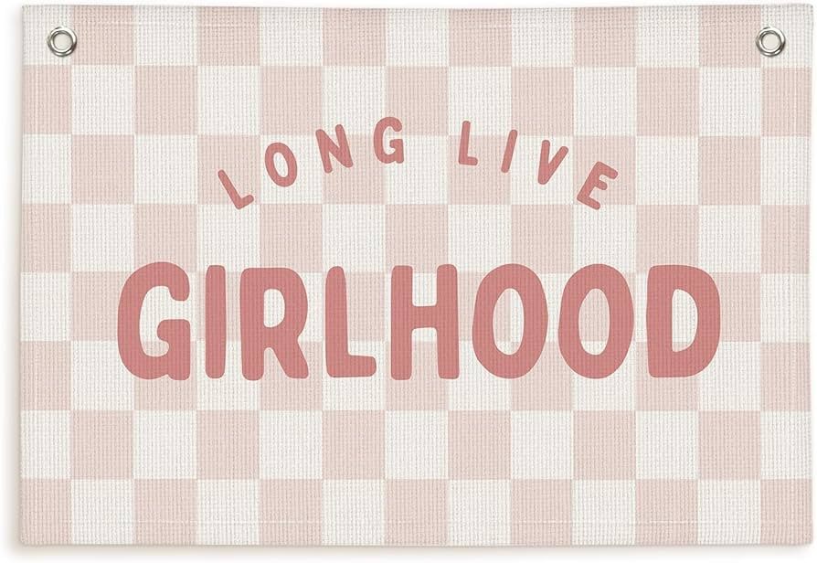 Lacama Pink Long Live Girlhood Banner, Girl Room Decor, Wall Hanging Banner Flag Decor for Toddle... | Amazon (US)
