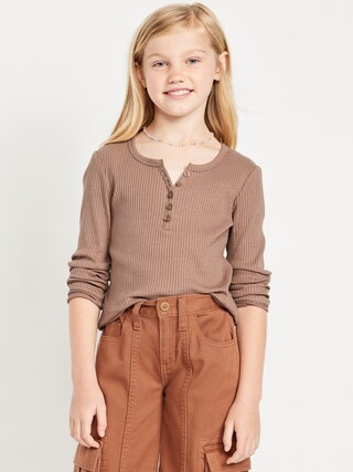 Long-Sleeve Fitted Ribbed Top for Girls | Old Navy (US)