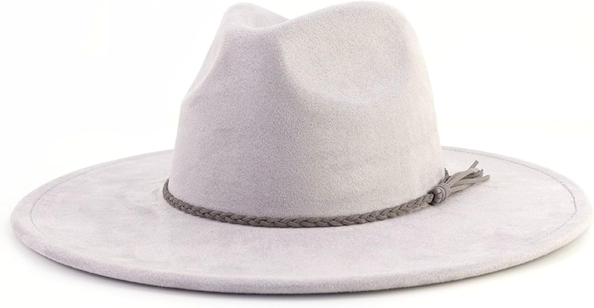 Big Wide Brim Fedora Hats for Women Men Western Suede Hats Large Felt Panama Hat Rancher Hat | Amazon (US)
