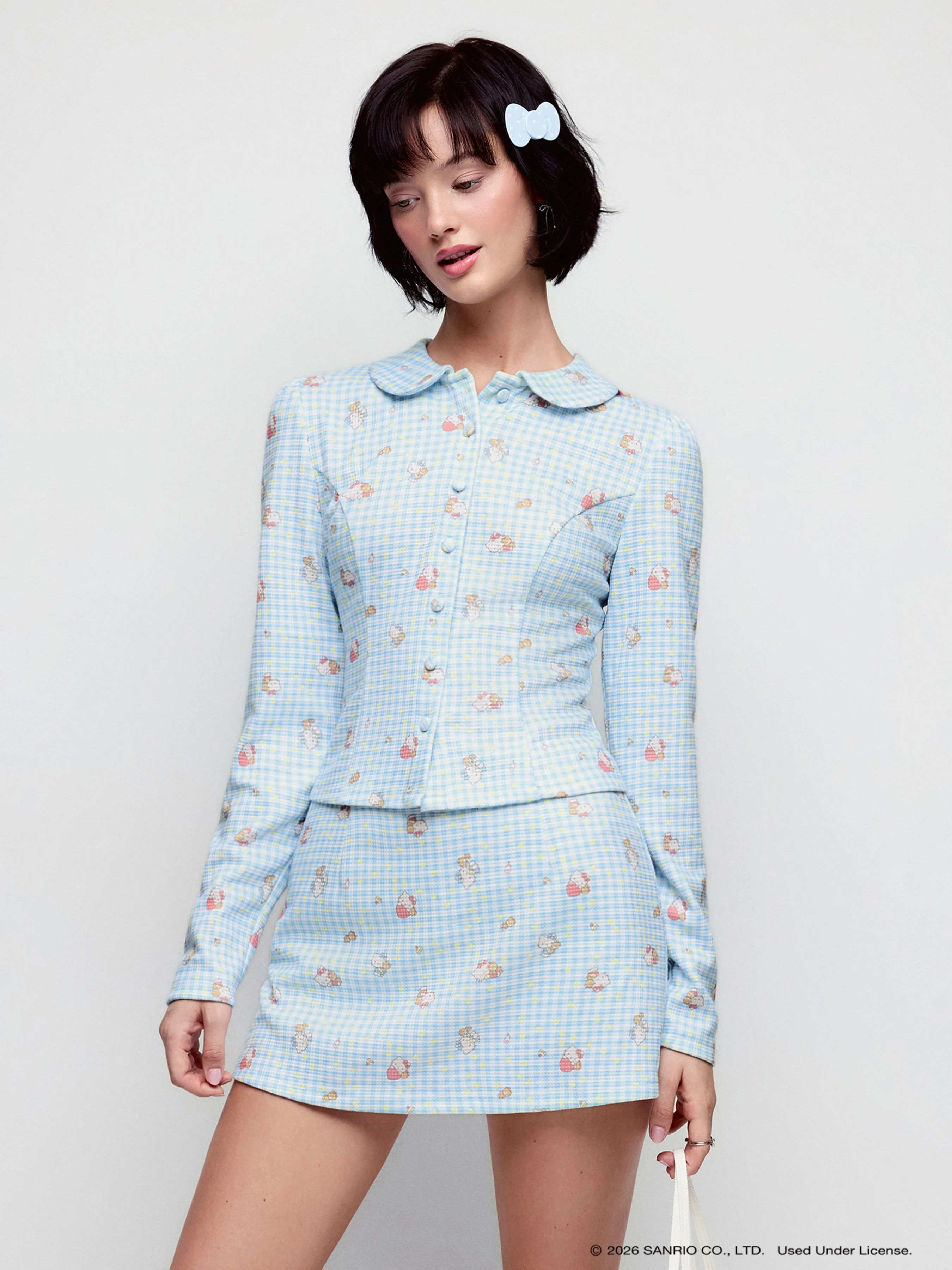 Knit Fabric Sounds Like Business Gingham Set For School Daily Casual Date Picnic Vacation | Cider