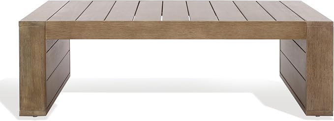 SAFAVIEH Couture Outdoor Collection Santiago Natural Solid Wood Coffee Table | Amazon (US)